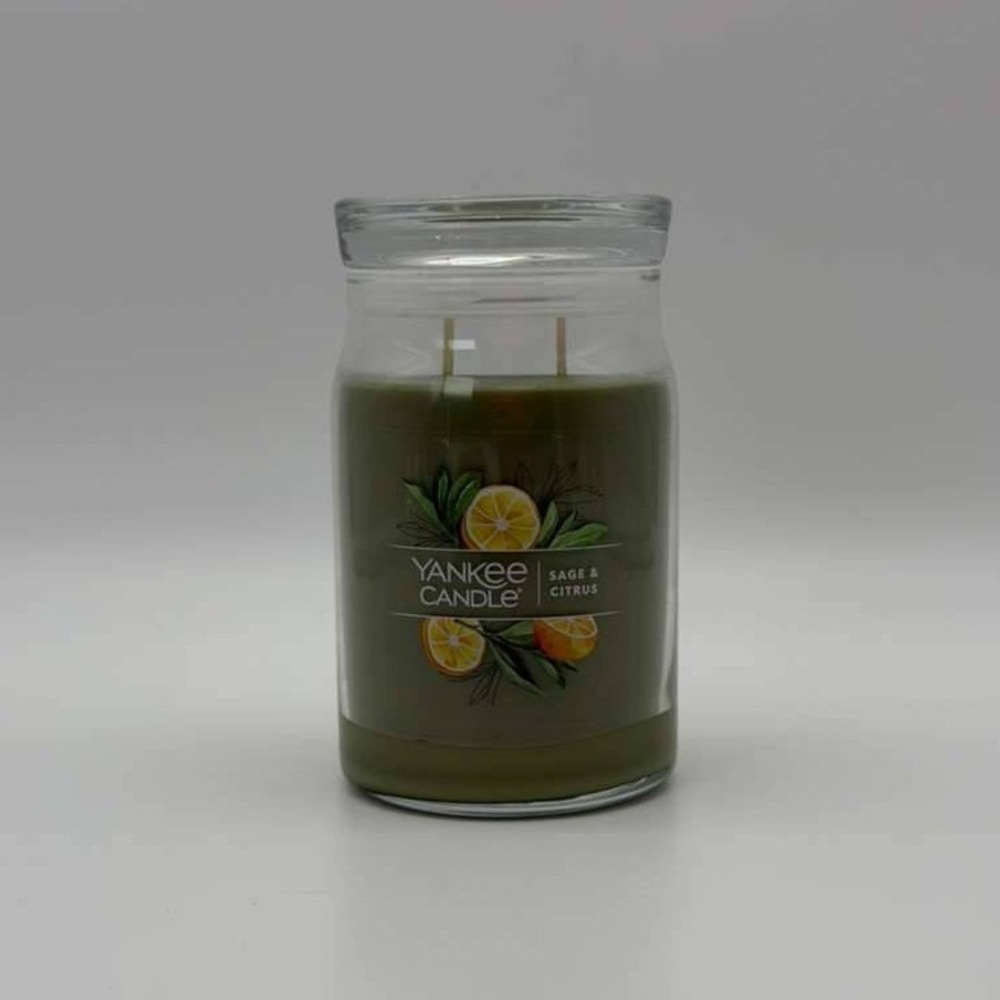 Yankee Candle Sage & Citrus Signature Large Jar - 20 oz 2-Wick - NWT - Picture 2 of 3